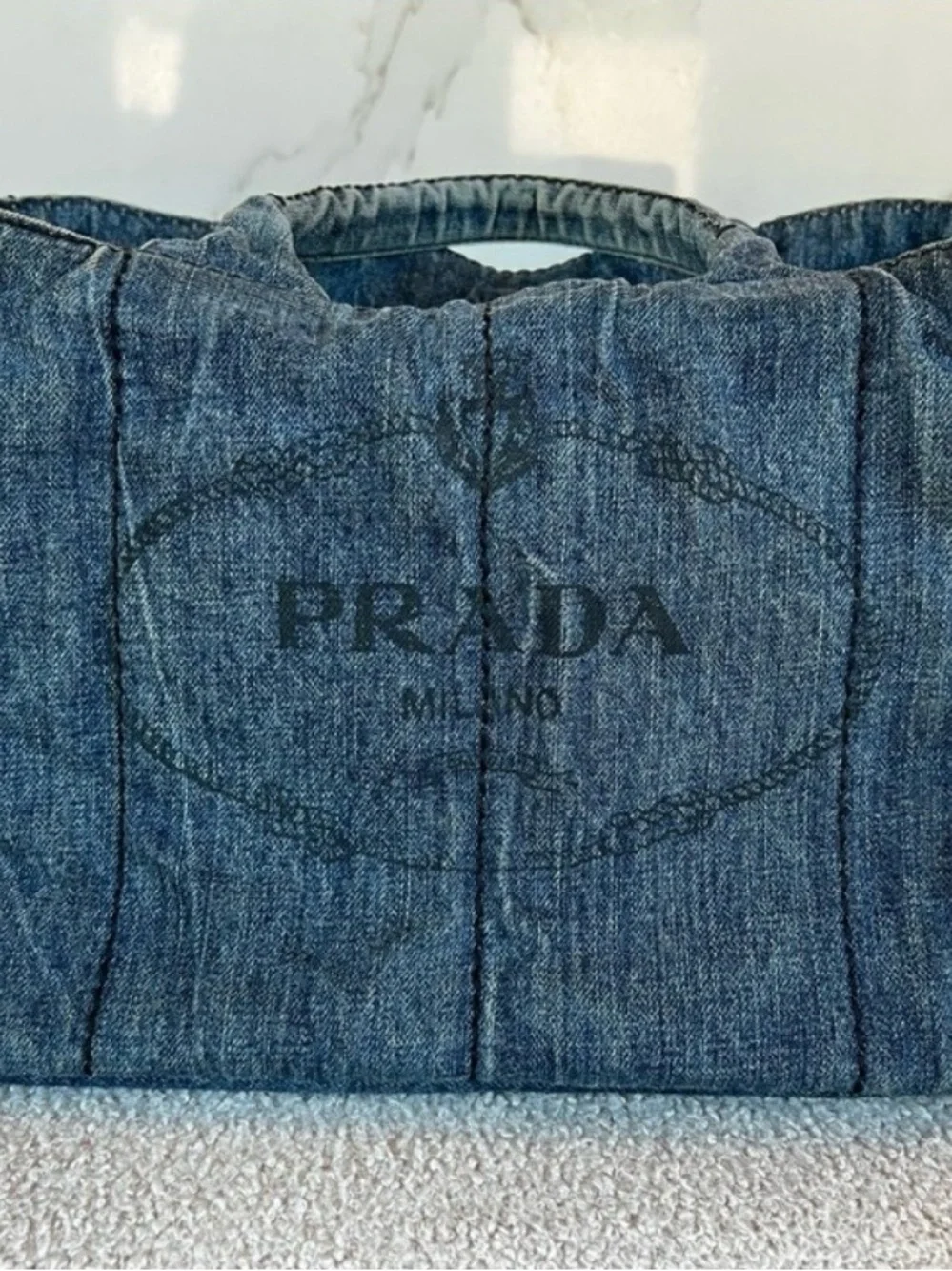 Prada denim tote